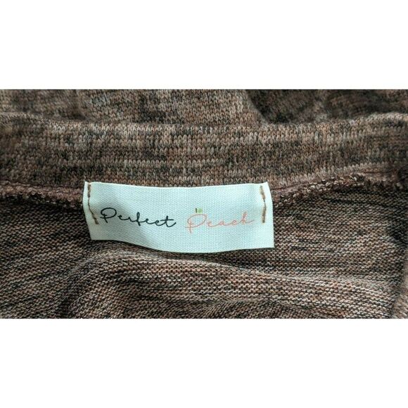 Perfect Peach Womens Size Small Heather Brown Long Sleeve Pullover Sweater Top - Picture 5 of 6